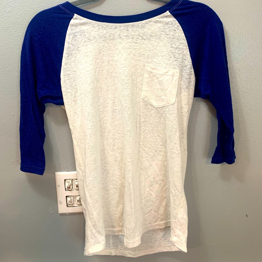 Blue and White Baseball Tee